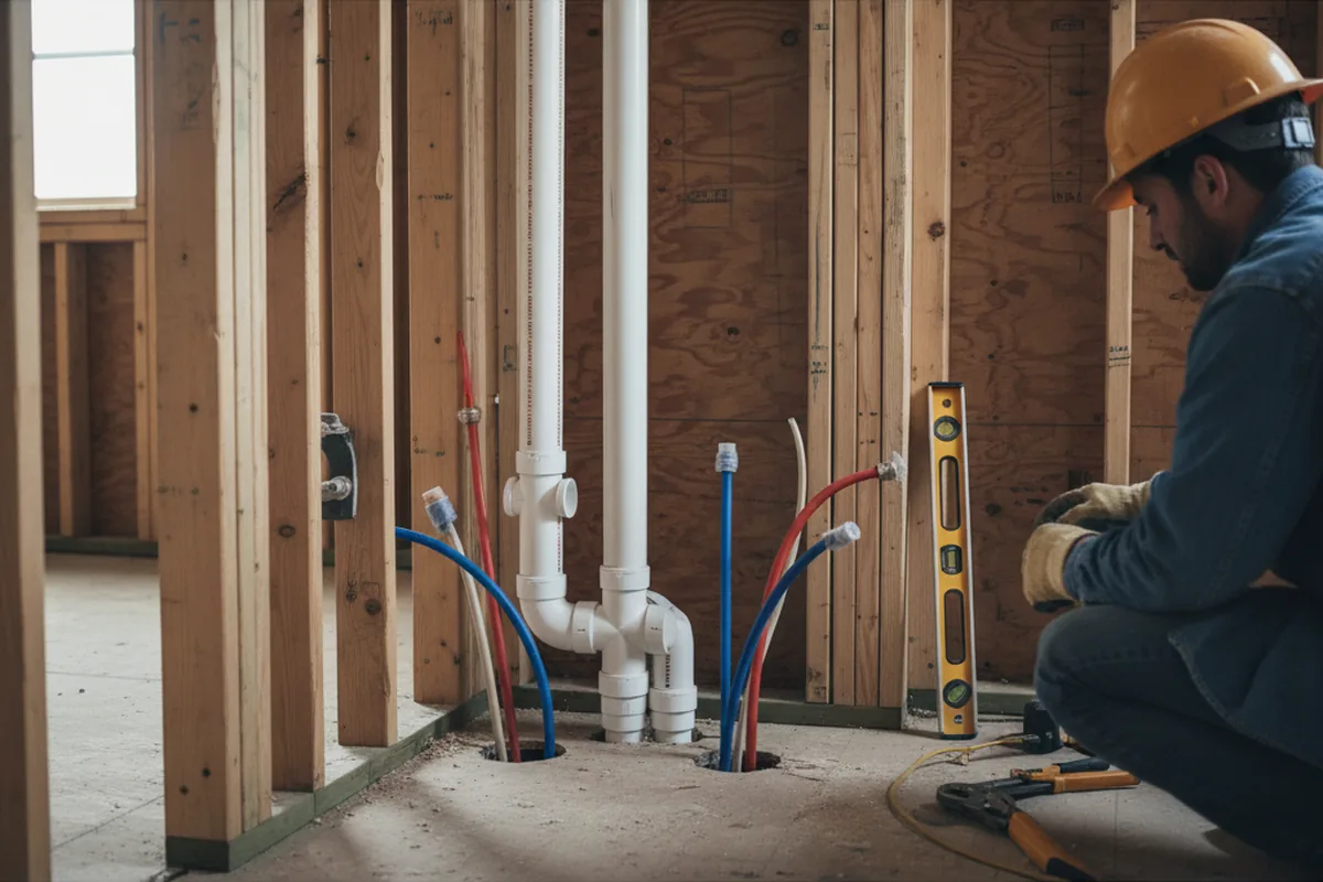 Drain and supply rough-in during Toilet Repair and Installation in East Amherst